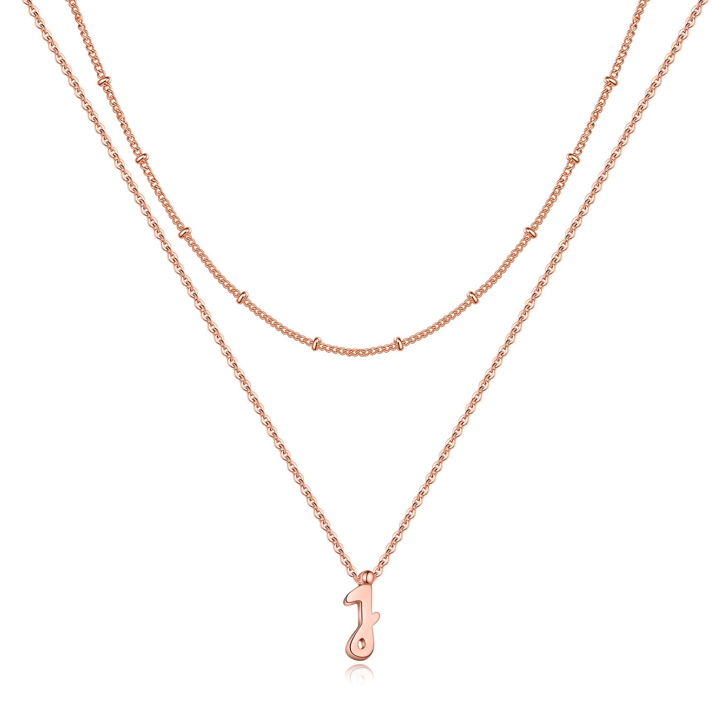 Simple Style Letter Copper Plating 14k Gold Plated Double Layer Necklaces