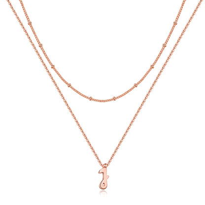 Simple Style Letter Copper Plating 14k Gold Plated Double Layer Necklaces