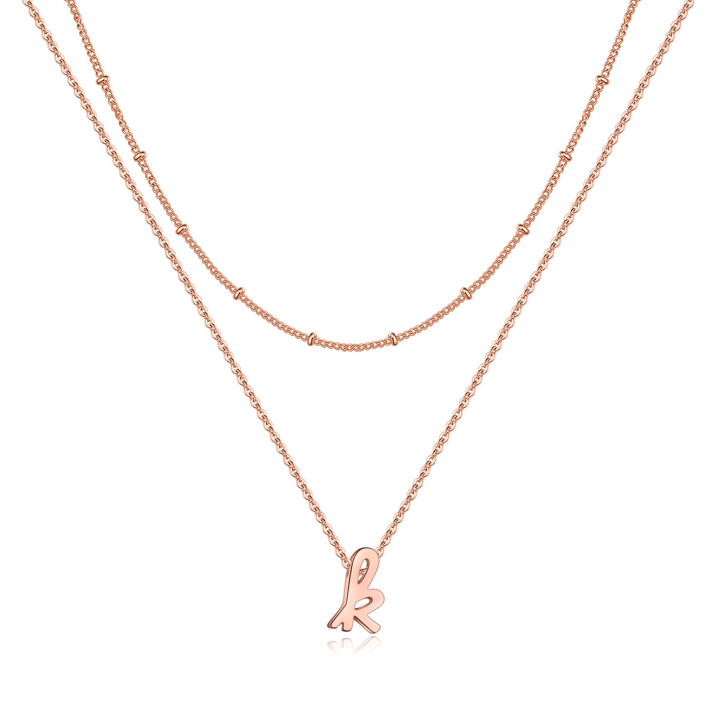 Simple Style Letter Copper Plating 14k Gold Plated Double Layer Necklaces