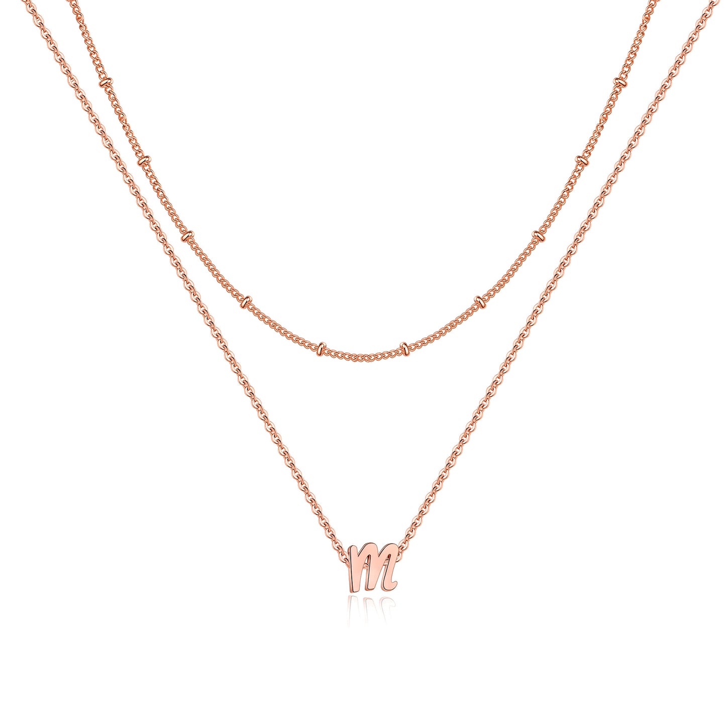 Simple Style Letter Copper Plating 14k Gold Plated Double Layer Necklaces