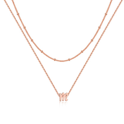 Simple Style Letter Copper Plating 14k Gold Plated Double Layer Necklaces