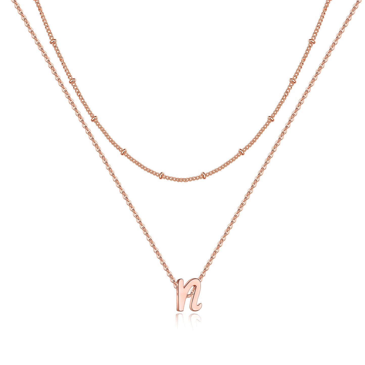 Simple Style Letter Copper Plating 14k Gold Plated Double Layer Necklaces