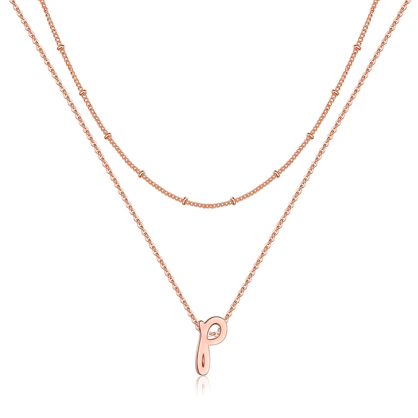 Simple Style Letter Copper Plating 14k Gold Plated Double Layer Necklaces