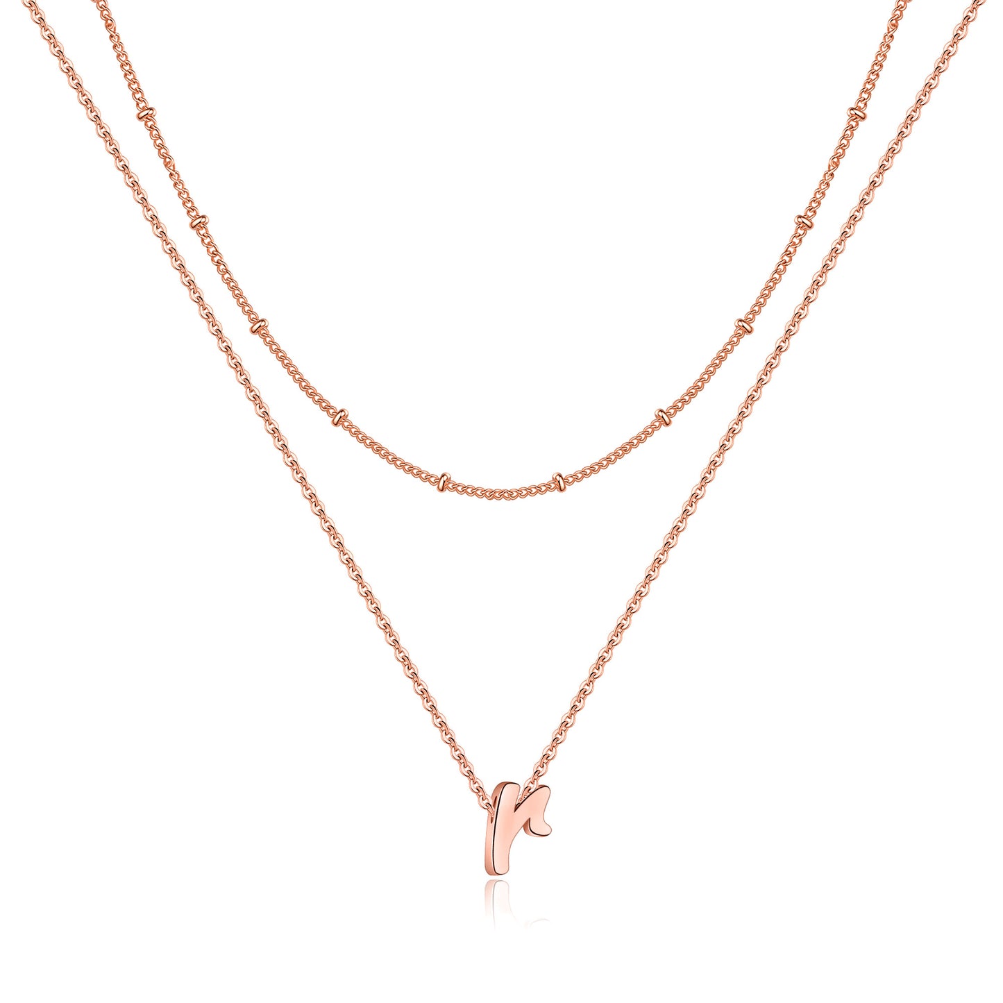 Simple Style Letter Copper Plating 14k Gold Plated Double Layer Necklaces