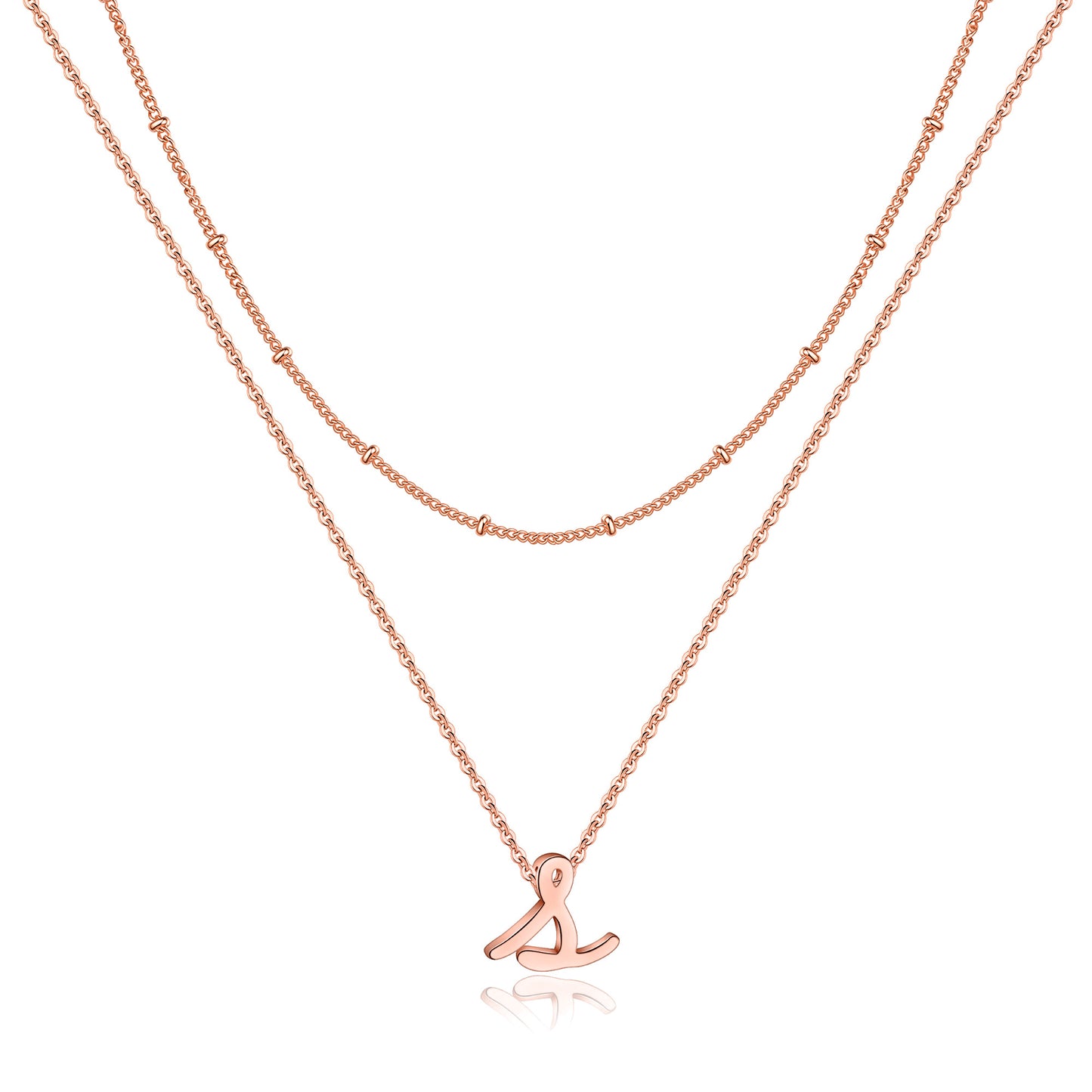 Simple Style Letter Copper Plating 14k Gold Plated Double Layer Necklaces