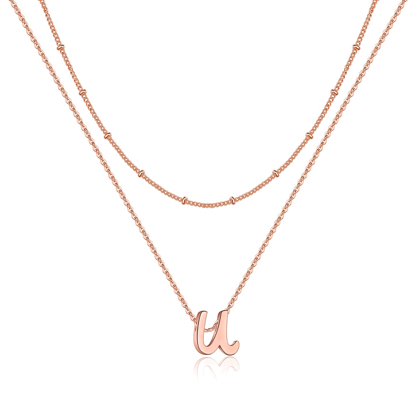 Simple Style Letter Copper Plating 14k Gold Plated Double Layer Necklaces