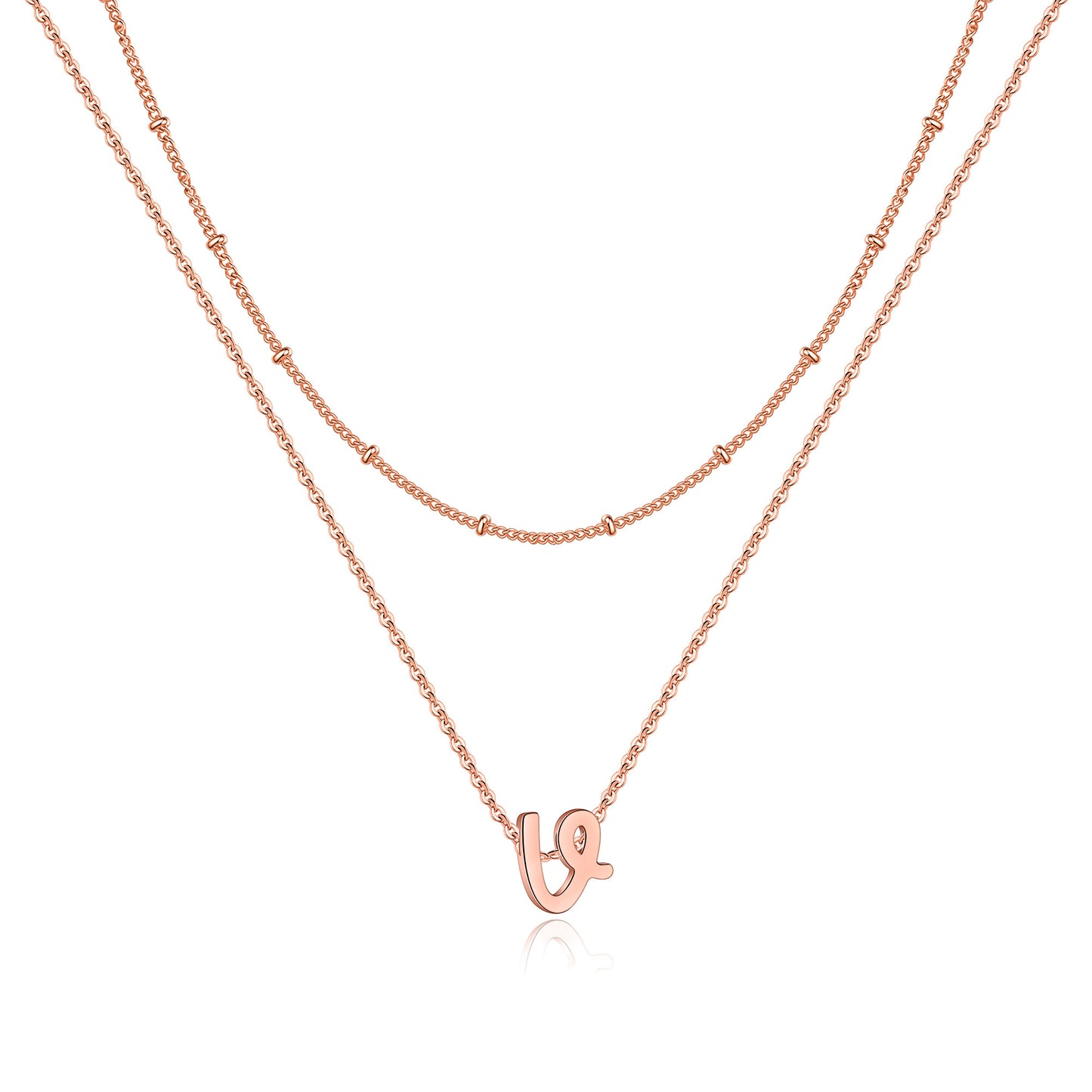 Simple Style Letter Copper Plating 14k Gold Plated Double Layer Necklaces