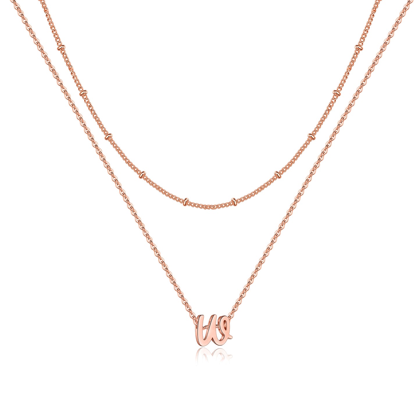 Simple Style Letter Copper Plating 14k Gold Plated Double Layer Necklaces