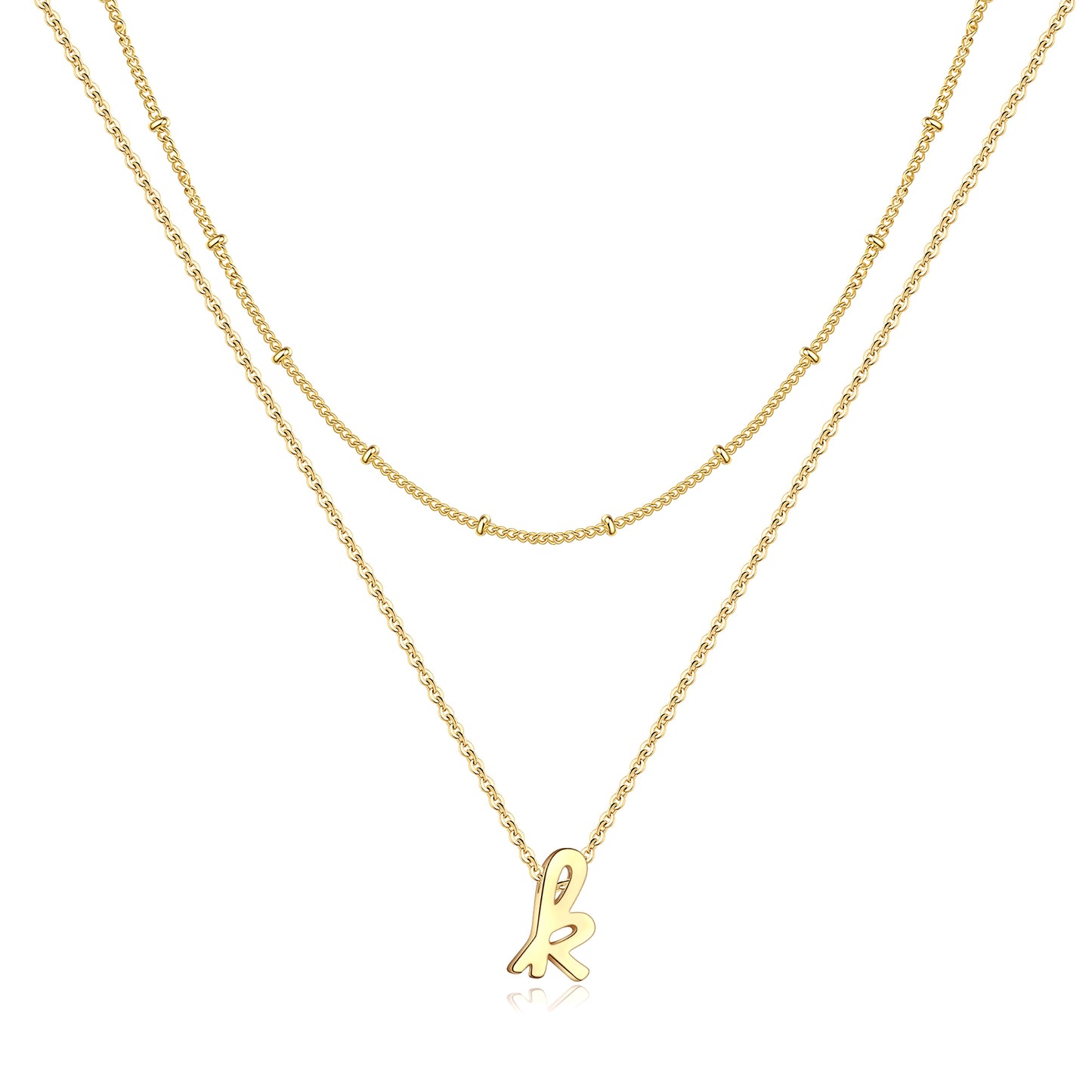 Simple Style Letter Copper Plating 14k Gold Plated Double Layer Necklaces