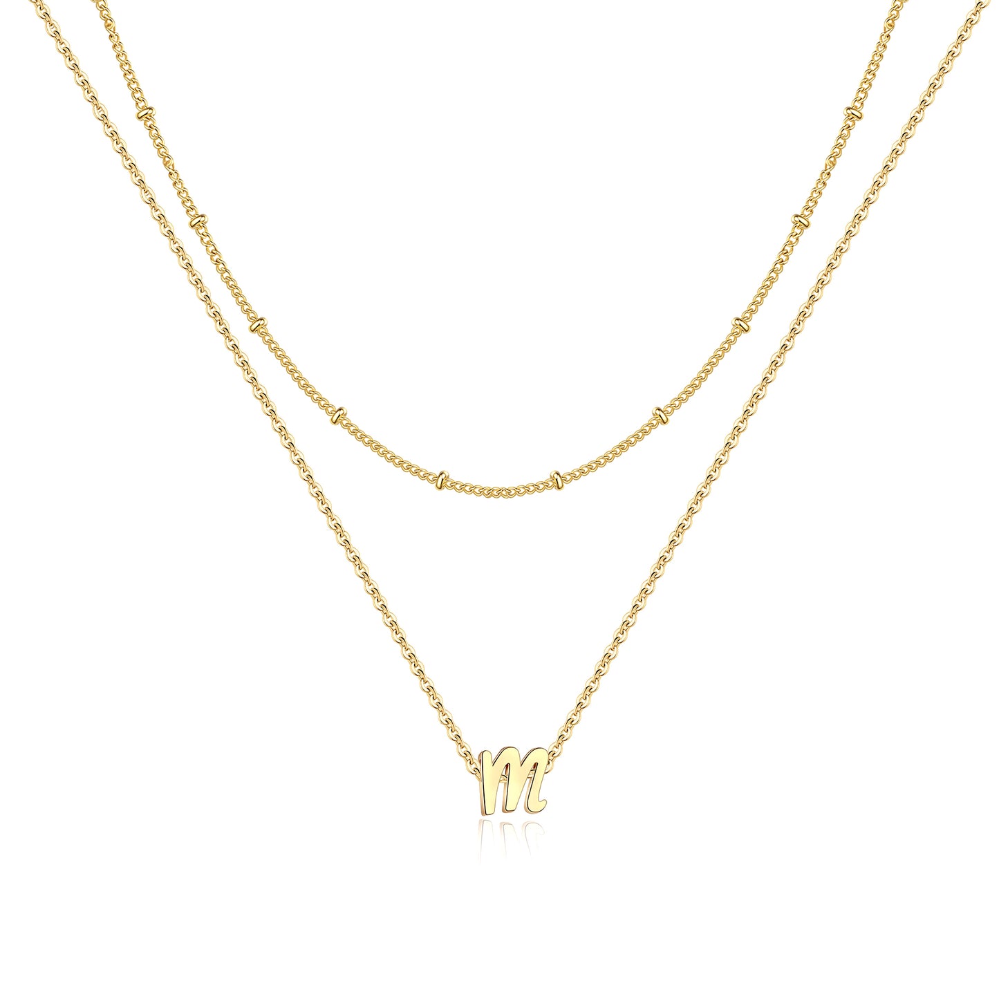 Simple Style Letter Copper Plating 14k Gold Plated Double Layer Necklaces