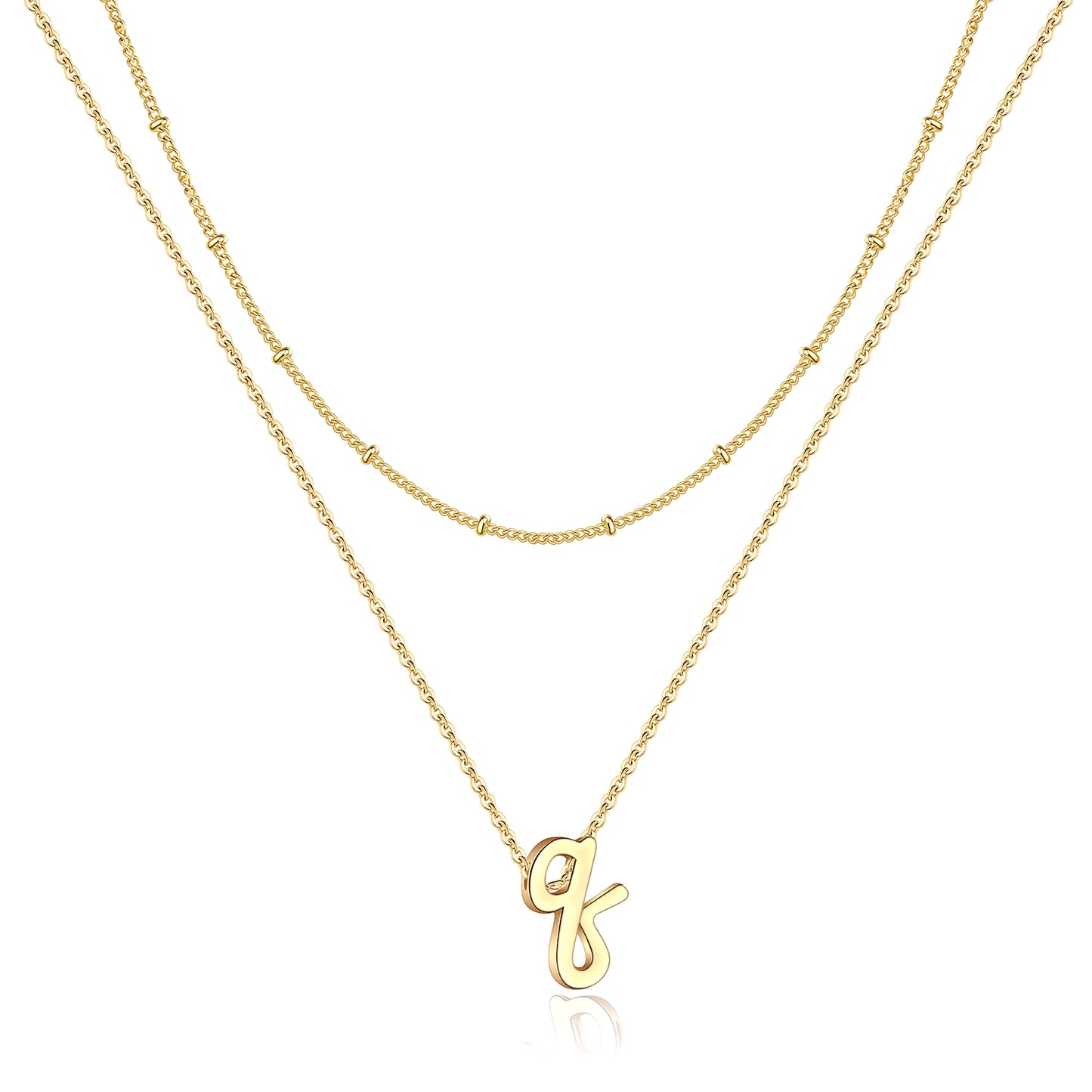 Simple Style Letter Copper Plating 14k Gold Plated Double Layer Necklaces