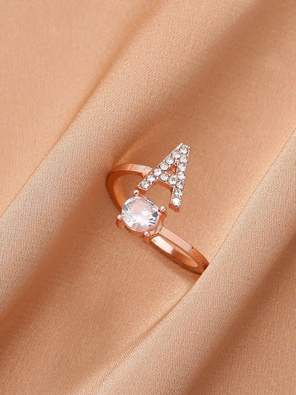 Classic Style Letter Copper Plating Inlay Zircon Rose Gold Plated Gold Plated Silver Plated Jewelry Set