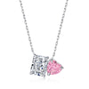 Fashion Square Heart Shape Sterling Silver Plating Inlay Zircon Pendant Necklace 1 Piece