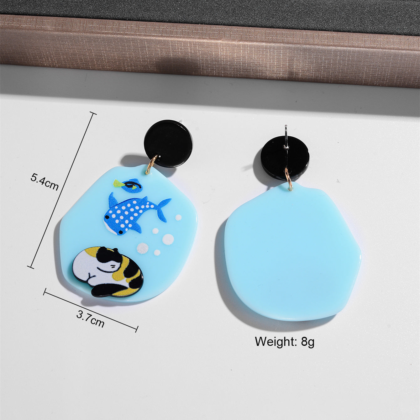 1 Pair Ig Style Simple Style Rainbow Heart Shape Cat Painted Arylic Drop Earrings