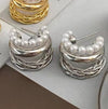 1 Pair Lady C Shape Plating Inlay Copper Artificial Pearls Ear Studs