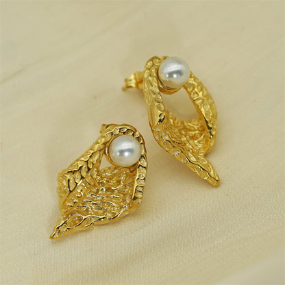 1 Pair Glam Vintage Style Geometric Plating Stainless Steel 18k Gold Plated Earrings