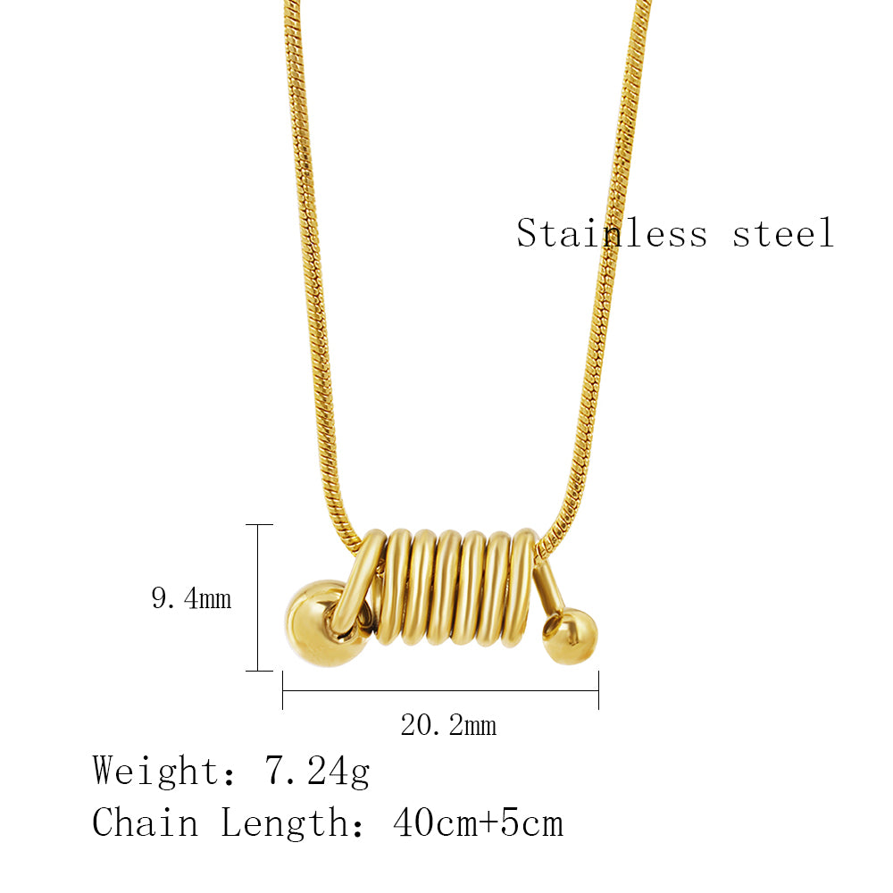 Simple Style Lines Stainless Steel Plating 18k Gold Plated Pendant Necklace