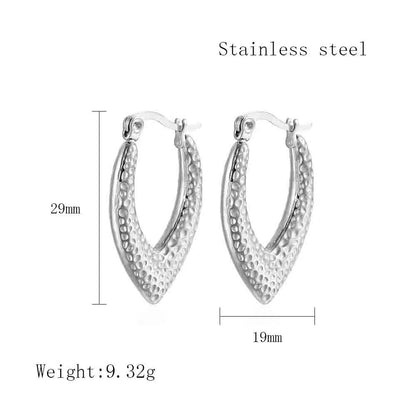 1 Pair Streetwear C Shape Heart Shape Plating Stainless Steel 18k Gold Plated Earrings