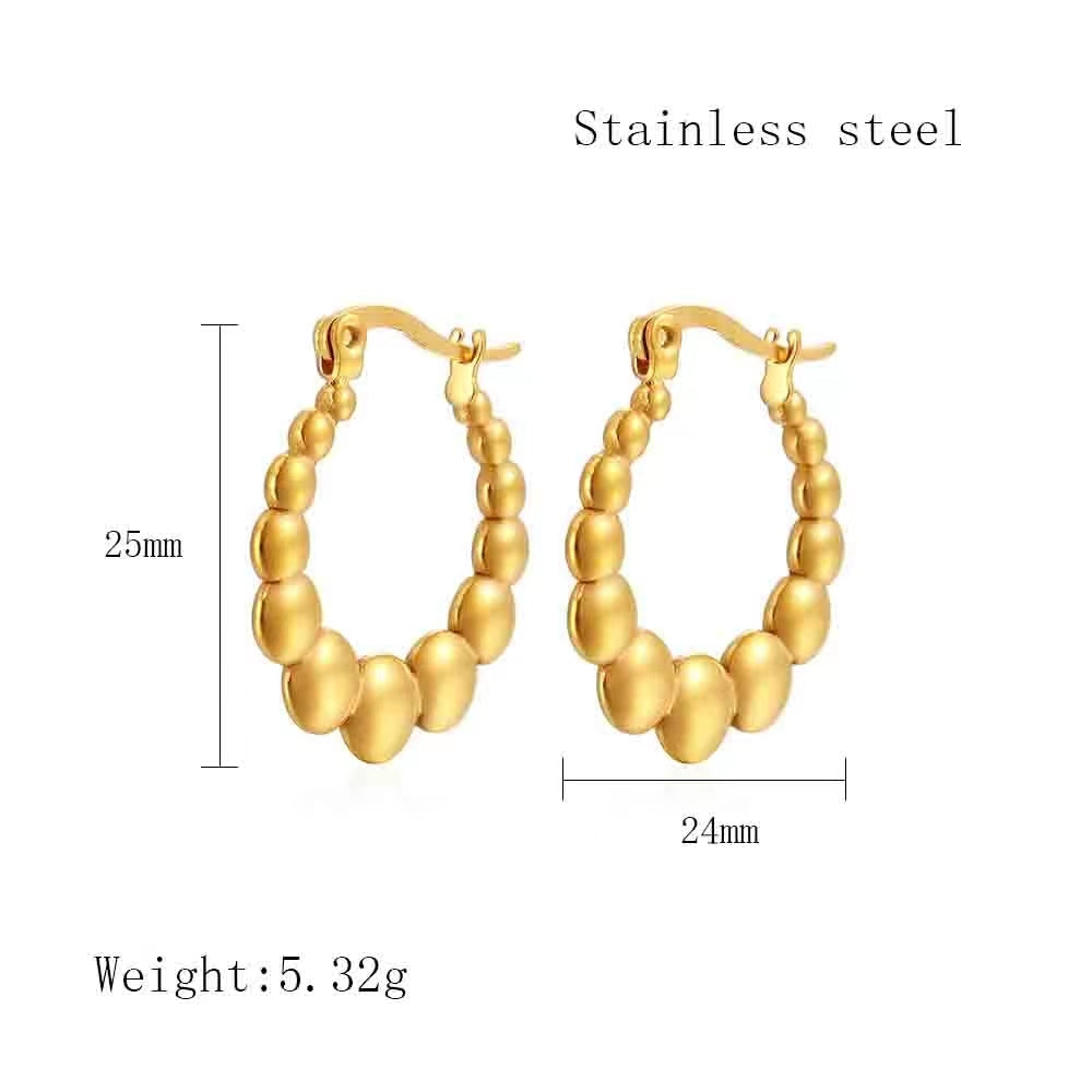 1 Pair Streetwear C Shape Heart Shape Plating Stainless Steel 18k Gold Plated Earrings