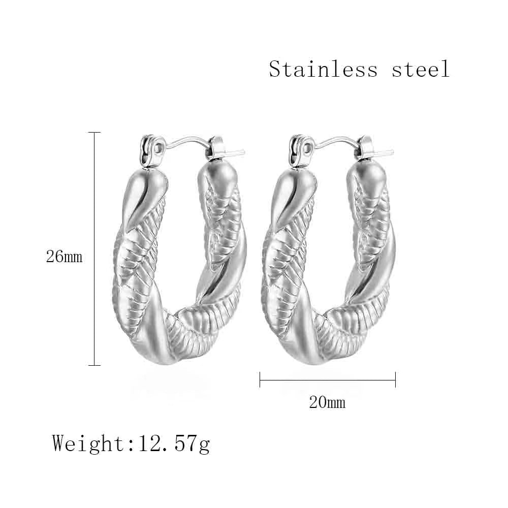 1 Pair Streetwear C Shape Heart Shape Plating Stainless Steel 18k Gold Plated Earrings