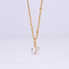 Elegant Simple Style Shiny Round Square Stainless Steel Copper Plating Inlay Zircon 18k Gold Plated Pendant Necklace