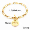 Simple Style Cartoon Character Letter Heart Shape Titanium Steel Plating 18k Gold Plated Bangle