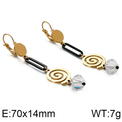 1 Pair Simple Style Geometric Titanium Steel 18k Gold Plated Drop Earrings