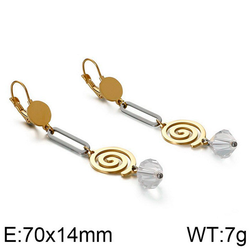 1 Pair Simple Style Geometric Titanium Steel 18k Gold Plated Drop Earrings