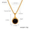 Casual Simple Style Geometric Titanium Steel Plating Agate 18k Gold Plated Pendant Necklace