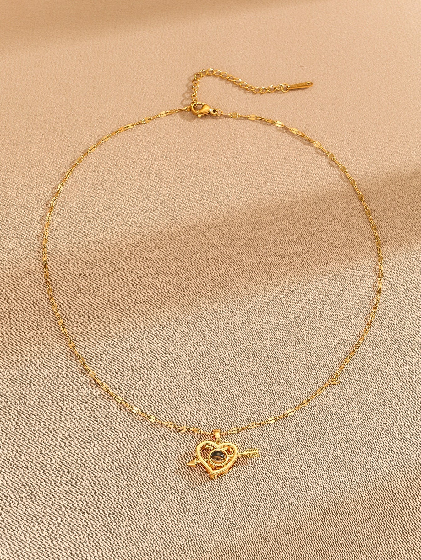 Simple Style Heart Shape Copper 18k Gold Plated Pendant Necklace