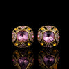 1 Pair Retro French Style Shiny Square Plating Inlay Copper Zircon Ear Studs