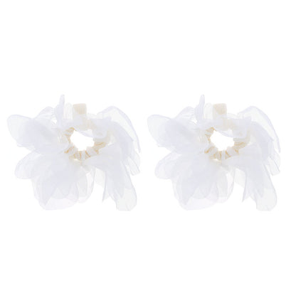 1 Pair Sweet Flower Arylic Cloth Drop Earrings