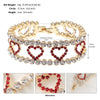 Romantic Shiny Heart Shape Copper Plating Inlay Rhinestones Bracelets