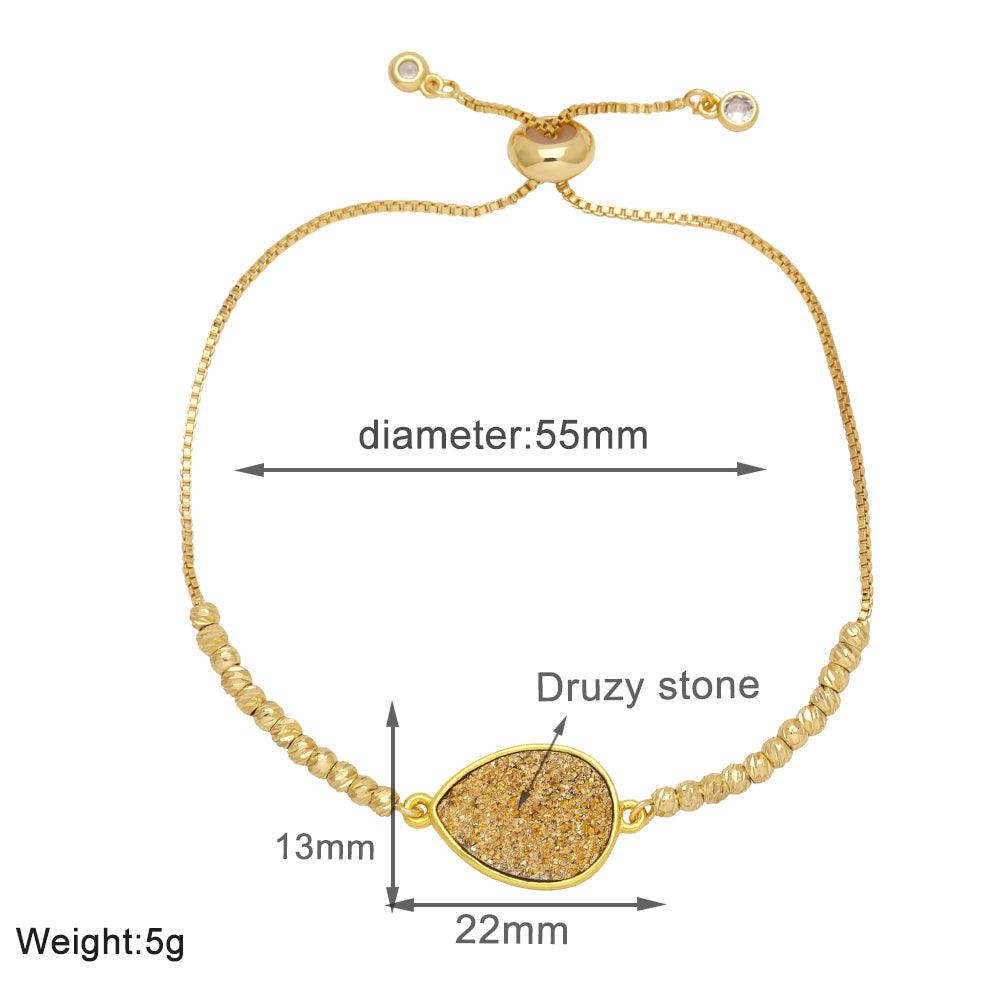 Simple Style Water Droplets Copper Plating 18k Gold Plated Bracelets