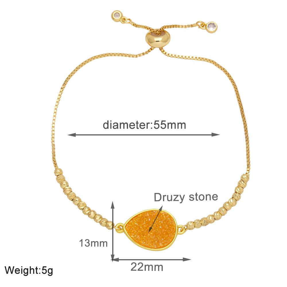 Simple Style Water Droplets Copper Plating 18k Gold Plated Bracelets