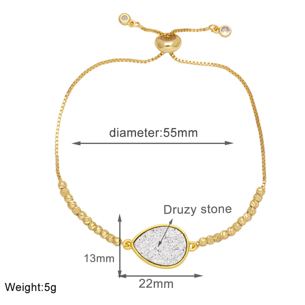 Simple Style Water Droplets Copper Plating 18k Gold Plated Bracelets