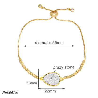 Simple Style Water Droplets Copper Plating 18k Gold Plated Bracelets