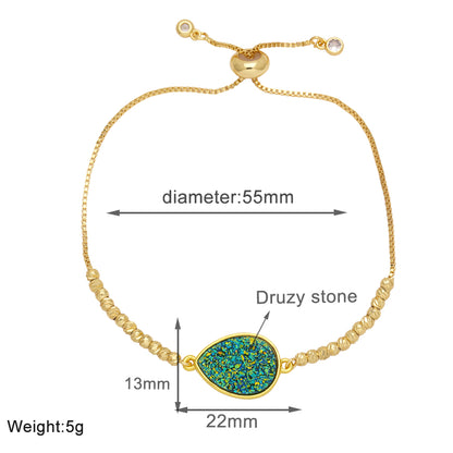 Simple Style Water Droplets Copper Plating 18k Gold Plated Bracelets