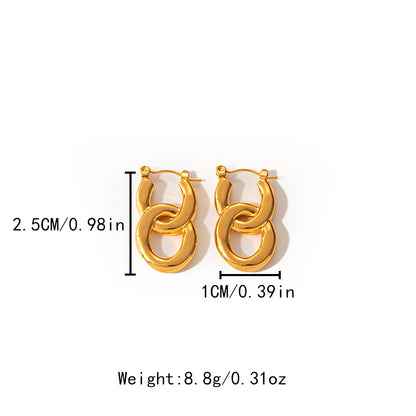 1 Pair Elegant Simple Style Geometric Plating Stainless Steel Gold Plated Earrings