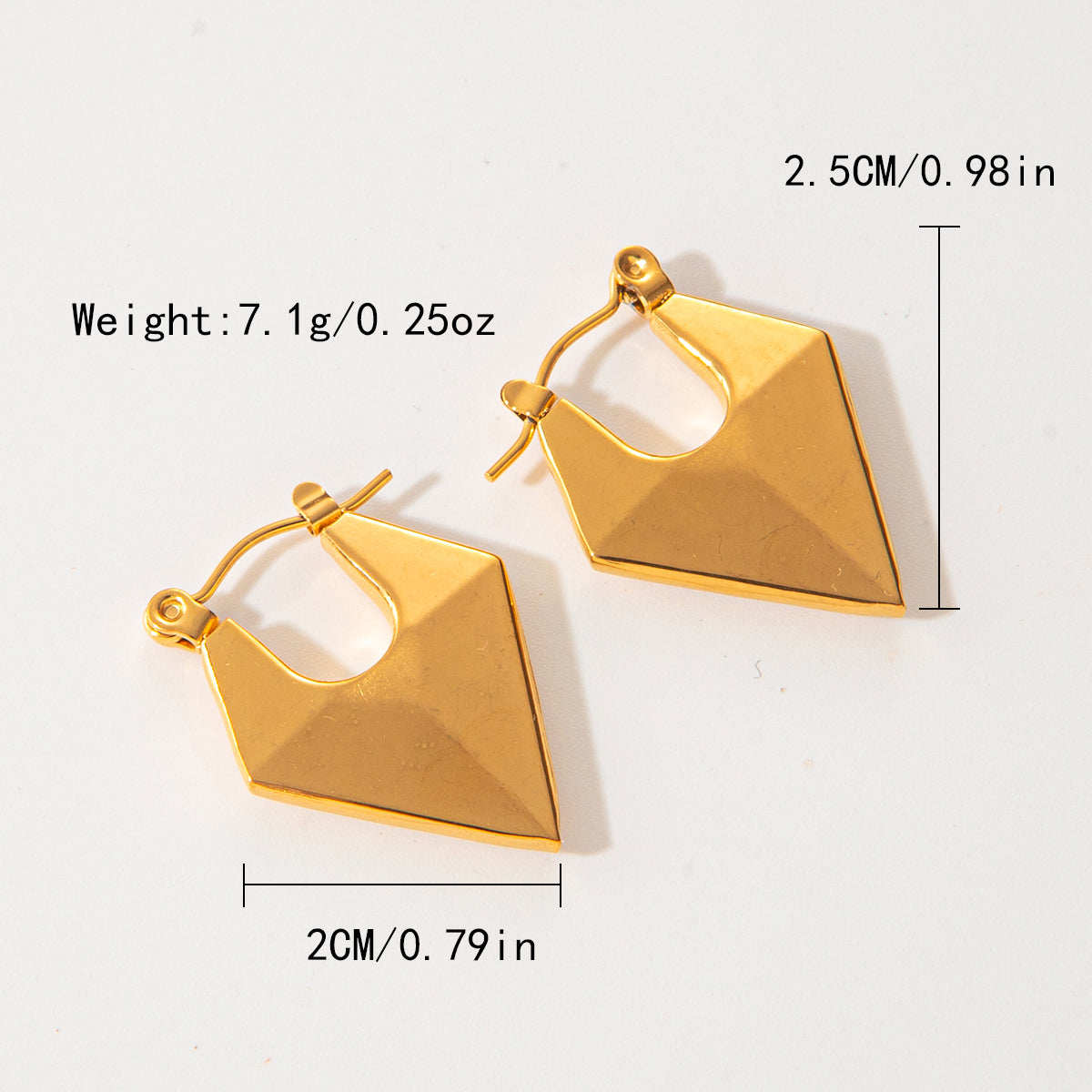 1 Pair Retro Simple Style Geometric Plating Stainless Steel Gold Plated Earrings