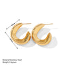 1 Pair Elegant Simple Style C Shape Plating Inlay Stainless Steel Artificial Pearls 18k Gold Plated Ear Studs