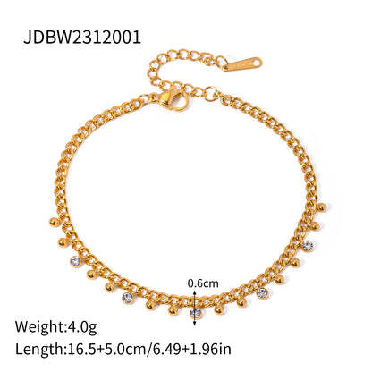 Ig Style Round Stainless Steel Plating 18k Gold Plated Bracelets Necklace