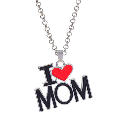 Ig Style Simple Style Letter Heart Shape Alloy Enamel Plating 18k Gold Plated Gold Plated Silver Plated Mother's Day Unisex Pendant Necklace