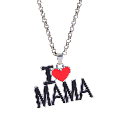 Ig Style Simple Style Letter Heart Shape Alloy Enamel Plating 18k Gold Plated Gold Plated Silver Plated Mother's Day Unisex Pendant Necklace