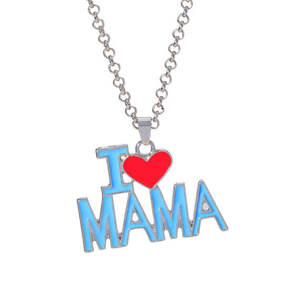 Ig Style Simple Style Letter Heart Shape Alloy Enamel Plating 18k Gold Plated Gold Plated Silver Plated Mother's Day Unisex Pendant Necklace