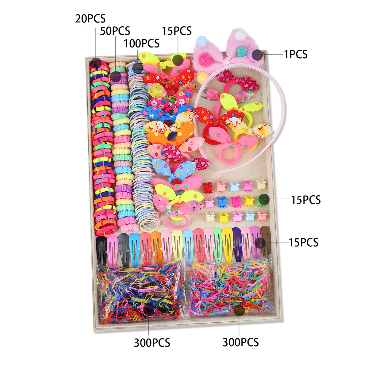 Fashion Flower Plastic Hair Clip Hair Tie 1 Set