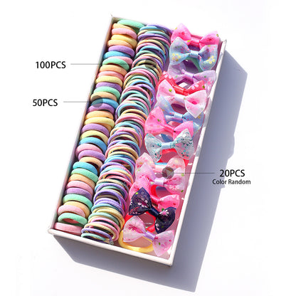 Fashion Flower Plastic Hair Clip Hair Tie 1 Set