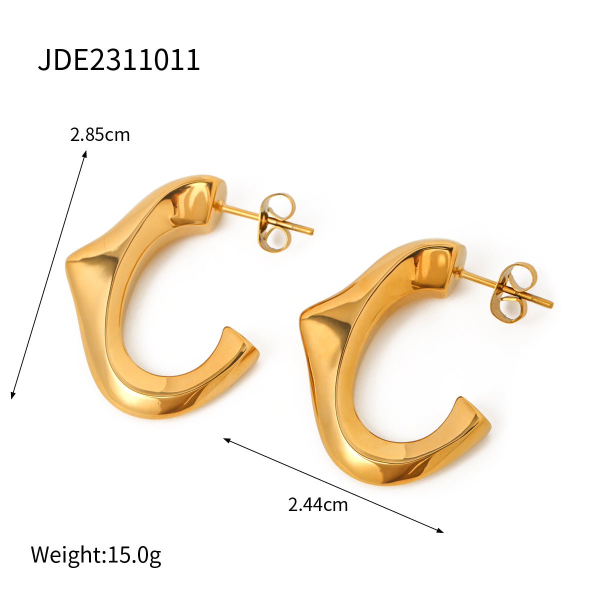 1 Pair Ig Style Geometric Stainless Steel 18k Gold Plated Ear Studs