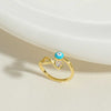 Simple Style Devil's Eye Copper Enamel Zircon 14k Gold Plated Open Rings