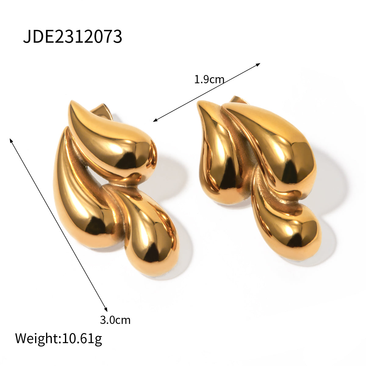 1 Pair Ig Style Geometric Stainless Steel 18k Gold Plated Ear Studs